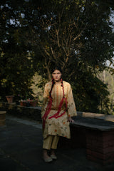 Kachnaar Handwoven Silk Printed Kurta Set