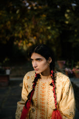 Kachnaar Handwoven Silk Printed Kurta Set