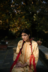 Kachnaar Handwoven Silk Printed Kurta Set