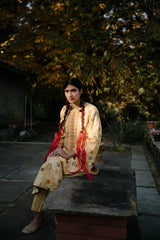 Kachnaar Handwoven Silk Printed Kurta Set