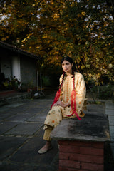 Kachnaar Handwoven Silk Printed Kurta Set