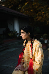 Kachnaar Handwoven Silk Printed Kurta Set