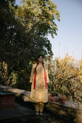 Kachnaar Handwoven Silk Printed Kurta Set