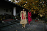 Kachnaar Handwoven Silk Printed Kurta Set