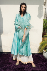 Bahar Kali Kurta With Handloom Cotton Nizam Border Palazzo