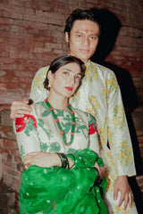 YELLOW CHINNIYA SILK KURTA SET