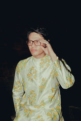 YELLOW CHINNIYA SILK KURTA SET