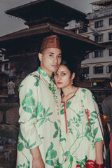 KURTA AND ALIGARHI PAJAMA IN GREEN
