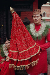 KURTA AND ALIGARHI PAJAMA IN RED