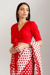 Laal batasha saree & blouse