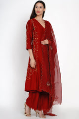 Ayesha Kanga spotted wearing Kumkum Zari Resham Sharara