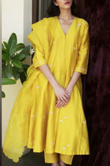 Son Champa Resham Daisy Kalidar Resham Straight Pants