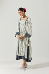 Ivory And grey Printed Kaftaan