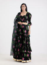 Hebah Patel spotted wearing MEGHA LEHNGA