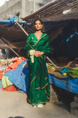 Shivani Raina in Mirchi panna Saree & Blouse