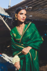 Shivani Raina in Mirchi panna Saree & Blouse