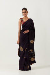 Syahi zardozi anar saree