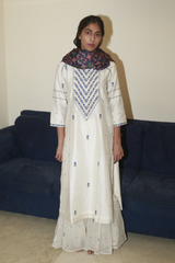 Neeli Resham Yoke I Kurta With Chanderi Silk Sharara