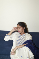 Neeli Resham Yoke I Kurta With Chanderi Silk Sharara