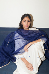 Neeli Resham Yoke I Kurta With Chanderi Silk Sharara