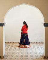 Laal Syahi  Makhmal  Lehenga  set