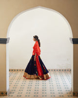 Laal Syahi  Makhmal  Lehenga  set