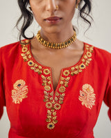 Laal Syahi  Makhmal  Lehenga  set