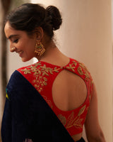 Syahi  Makhmal  Rani Saree  & Blouse