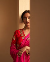 Gulabi Rani Zardosi Saree