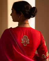 Gulabi Rani Zardosi Saree