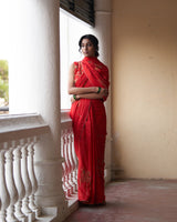 Surkh laal  Zari Sitara  Saree &  Blouse