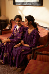Rani  Jamuni  Sunahri  Pleated  Kurta set