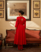 Surkh laal  Rani  Zardosi  Kurta set