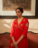 Surkh laal  Rani  Zardosi  Kurta set