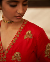 Surkh laal  Rani  Zardosi  Kurta set