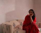 Laal guchha sitara kurta set