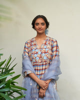 Asmani jugnu phool kurta set