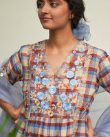 Asmani jugnu phool kurta set