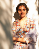 Asmani jugnu phool kurta set