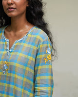 Neela sitara phool kurta set