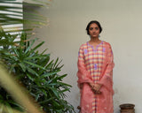 Gulabi champai phool kurta set