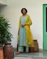 Neela sitara phool kurta set