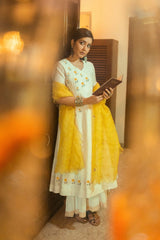 Rashi Khanna spotted wearing Nargis Kalidar Champa Buti Kurta With Palazzo