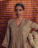 CHANDI ZARDOZI KALI KURTA SET