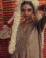 CHANDI ZARDOZI KALI KURTA SET