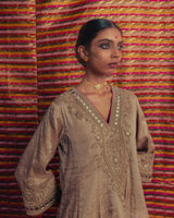 CHANDI ZARDOZI KALI KURTA SET