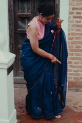 Neel Gulab Saree And Blouse