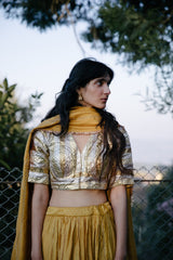 Bodh Chanderi Silk Lehenga