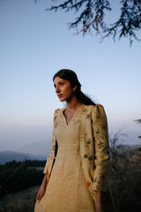 Kasol Printed Handwoven Silk Jacket Set