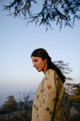 Kasol Printed Handwoven Silk Jacket Set